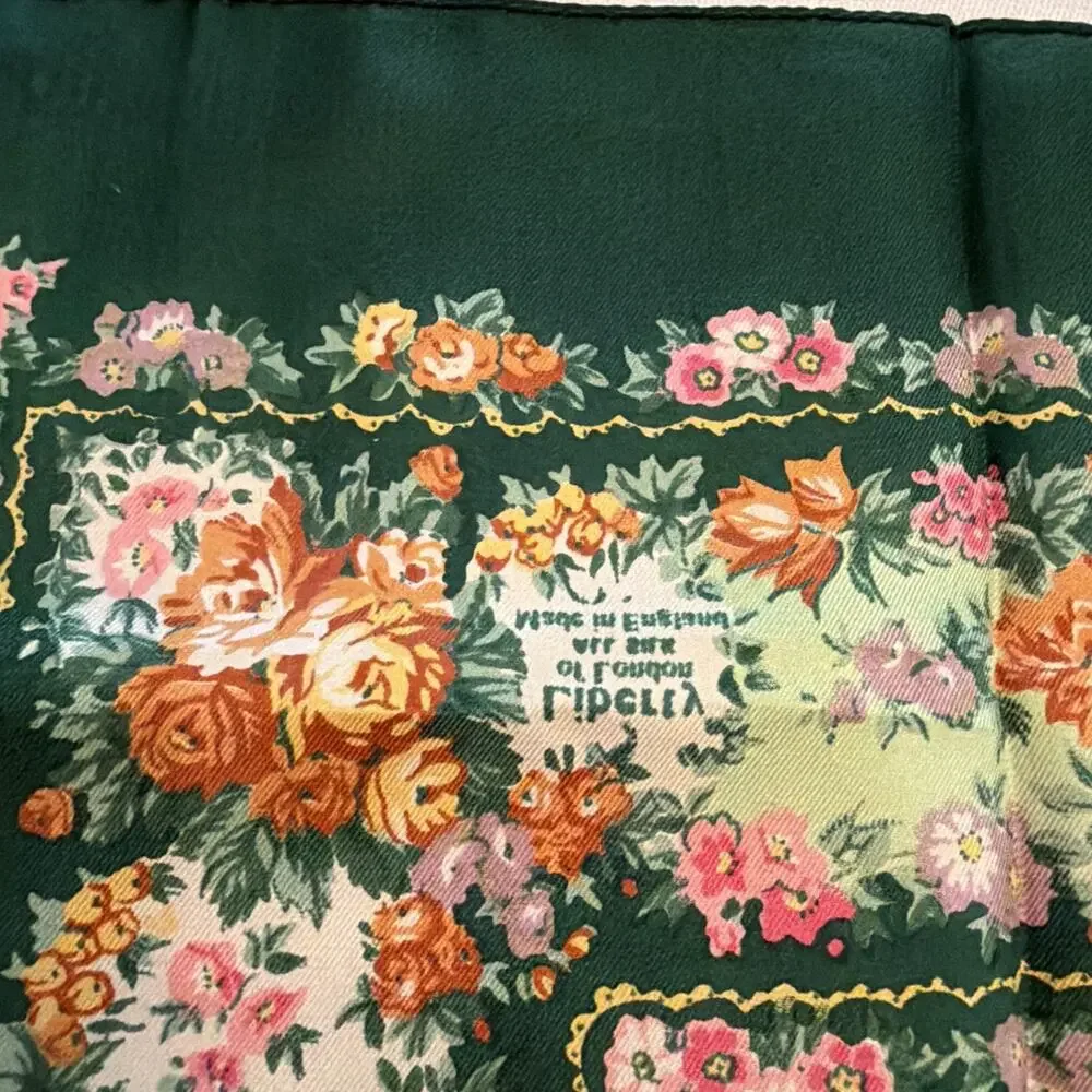 Liberty of London 100% Silk Square Scarf Floral 26 x 26 Made in England